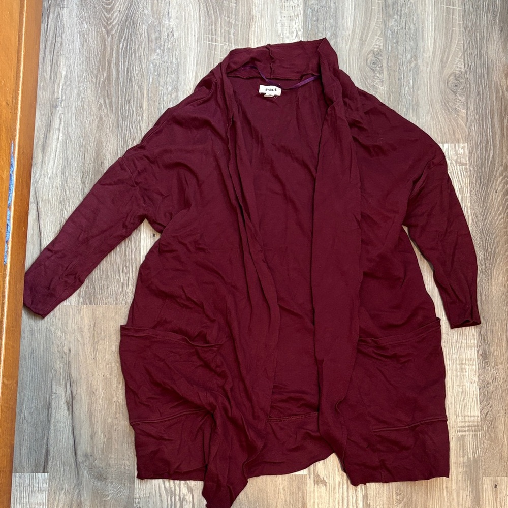 Pact Women's Deep Red Cardigan